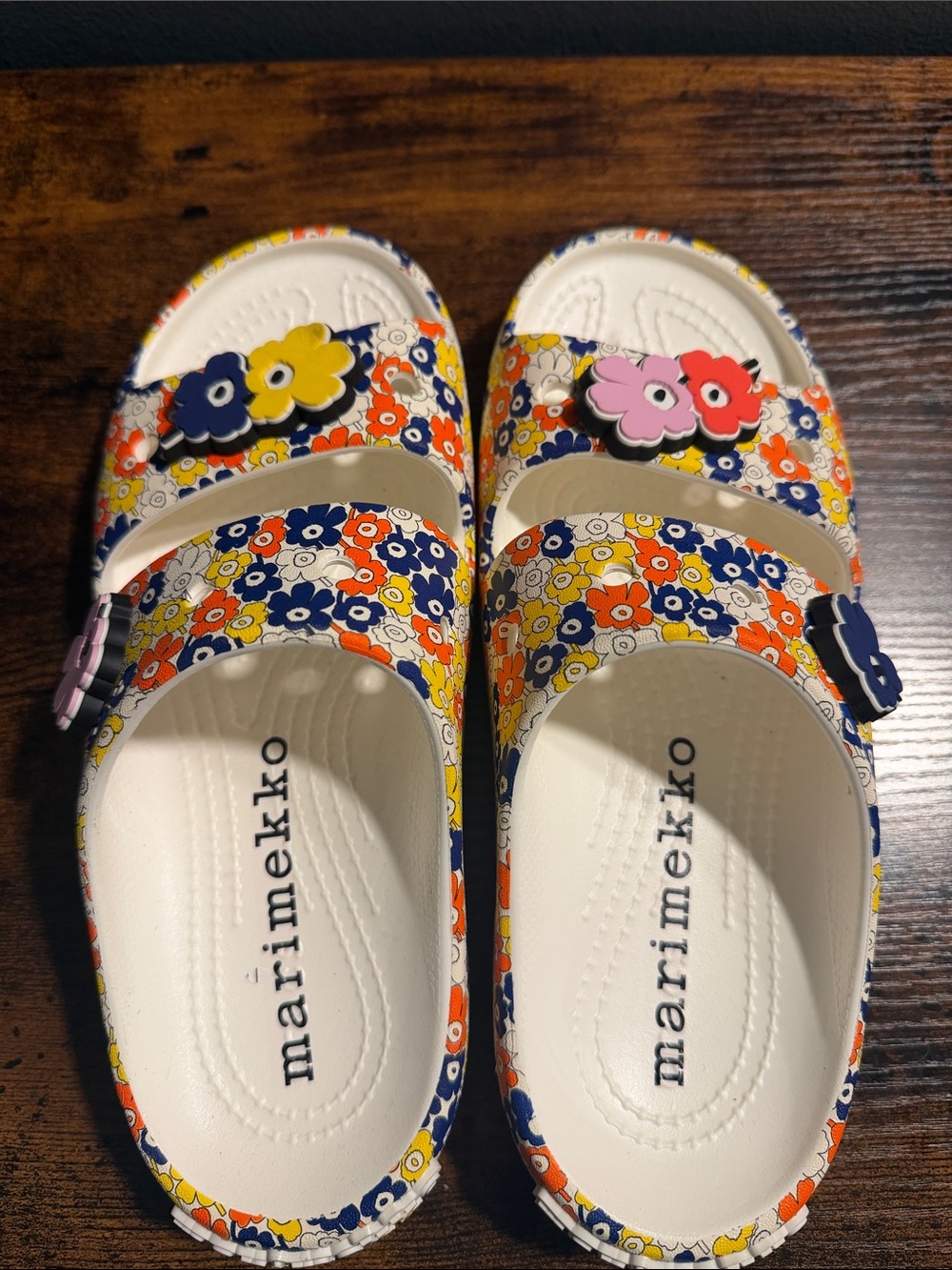Marimekko x Crocs Classic Double Strap Floral Slide Sandals White Multicolor